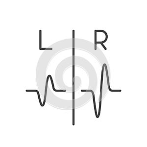 Hearing test line outline icon