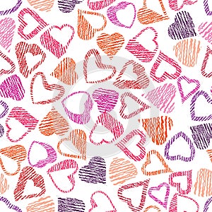 Hears seamless pattern, love and valentine theme