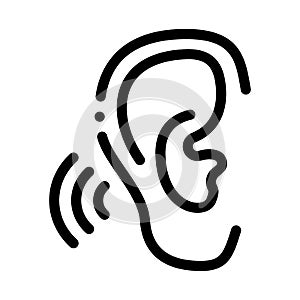 Hears Sound Icon Vector Outline Illustration