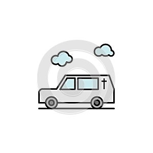 hearse, death, car outline icon. detailed set of death illustrations icons. can be used for web, logo, mobile app, UI, UX