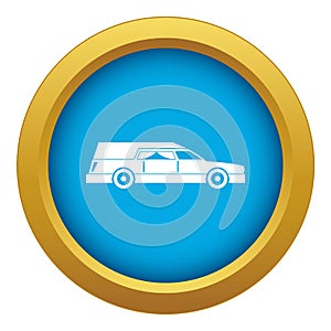Hearse icon blue vector isolated