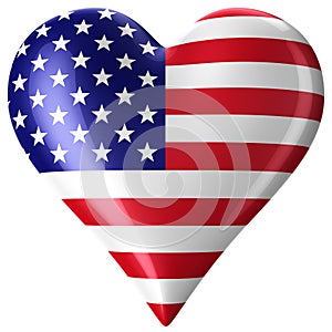 Heart with american flag