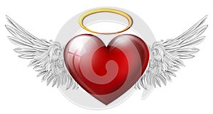 Heart with angel wings