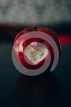 Heart on apple