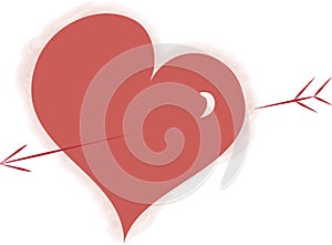 Heart with arrow Valentine`s day JPEG, PNG