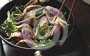 Heart of artichoke food photography recipe idea