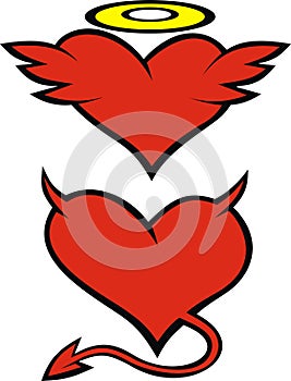 Heart as angel and devil