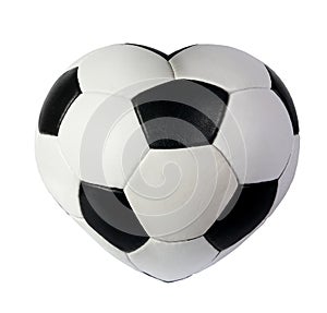 Heart as black white soccer ball