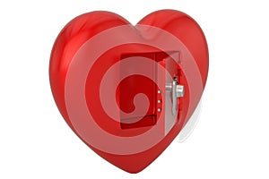 Heart as a safe isolated on white background. 3D illustration photo