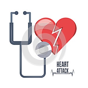 heart attack and stethoscope and heartbeat