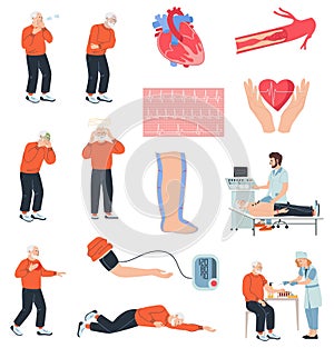 Heart Attack Symptom Icons