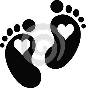 Heart Baby Feet Jpeg with svg vector cut file for cricut and silhouette photo