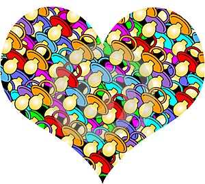 Heart of baby soothers