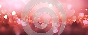 heart background colorful pink for happy valentine, banner