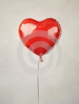 Heart Balloon on Clean Background, Simple Art. Generative AI