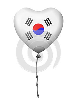 Heart balloon South Korea flag