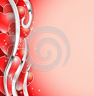 Heart balloons border background