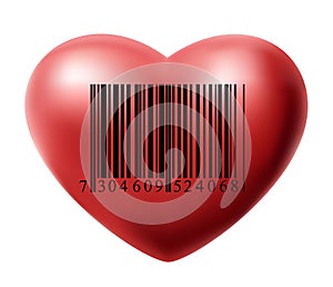 Heart with bar code