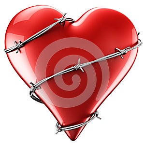 Heart with barbed wire