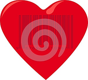 Heart with barcode