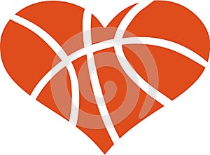 Heart with Basketball Pattern