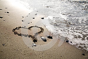 Heart at the beach