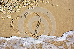 Corazón sobre el Playa 