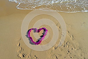 Heart On The Beach - Love Message In The Sand Romance Valentines