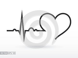 Heart beat. Cardiogram. Cardiac cycle. Medical icon.