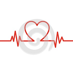 Heart beat. Cardiogram. Cardiac cycle. Medical icon.
