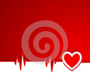 Heart beat cardiogram with heart shape