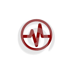 Heart beat, cardiogram, life line circle icon, medical symbol. Stock  illustration isolated on white background