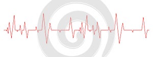 Heart beat diagram. ECG electrocardiogram chart. Red cardiac rhythm line. Cardio test sign. Cardiology hospital symbol