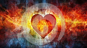 heart beat on ecg background, heart and heartbeat, graffiti heart on wall, graphic designed heart on abstract background