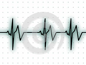 Heart beat on ECG screen