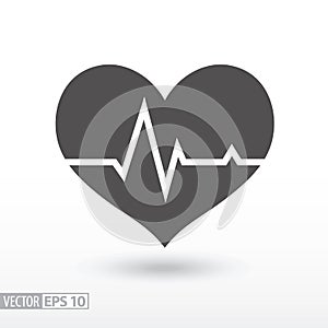 Heart beat - flat icon