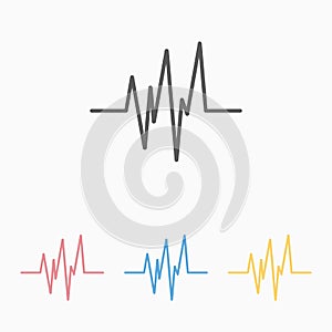 Heart beat icon, healthcare, heart, pulse, cardiogram