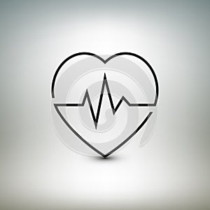 Heart beat icon, healthcare and medical vector