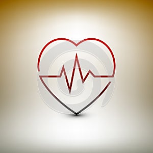 Heart beat icon, healthcare and medical vector