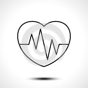 Heart beat icon. Heartbeat , heart beat pulse flat icon.