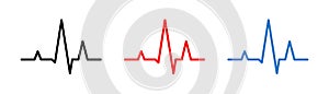 Heart beat line. Medical pulse icon. Health care concept. Vector isolated illustation
