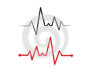 heart beat line vector