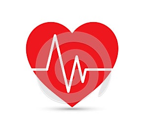 Heart beat line vector. Abstract, heartbeat.