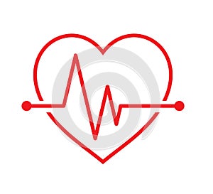 Heart beat line vector. Abstract, heartbeat.