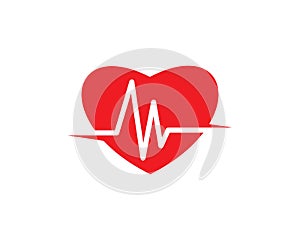 heart beat line vector photo