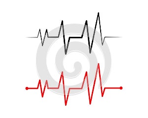 heart beat line vector photo