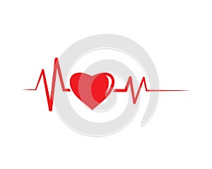 heart beat line vector photo