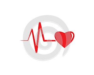 heart beat line vector photo