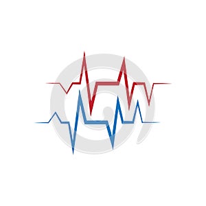Heart beat logo or pulse line logo for medical medicine with modern vector illustration concept