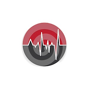 Heart beat logo or pulse line logo for medical medicine with modern vector illustration concept